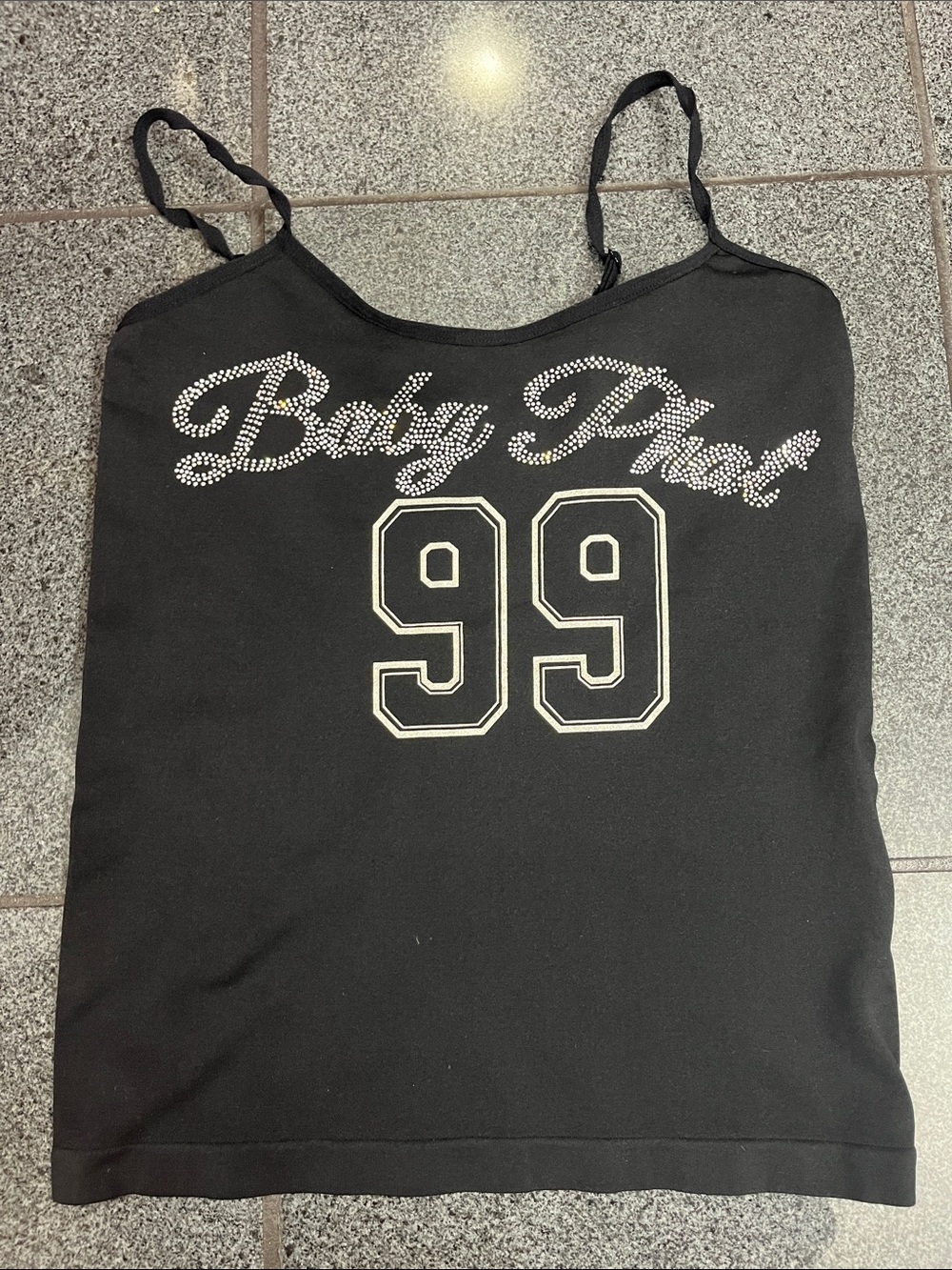 Baby Phat Black Rhinestone '99' Cami Tank